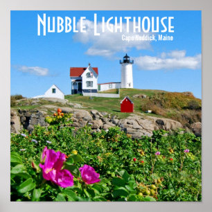 Póster Faro de la protuberancia pequeña, cabo Neddick,