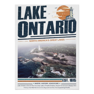 Póster Faro de los Grandes Lagos del Lago Ontario Vintage