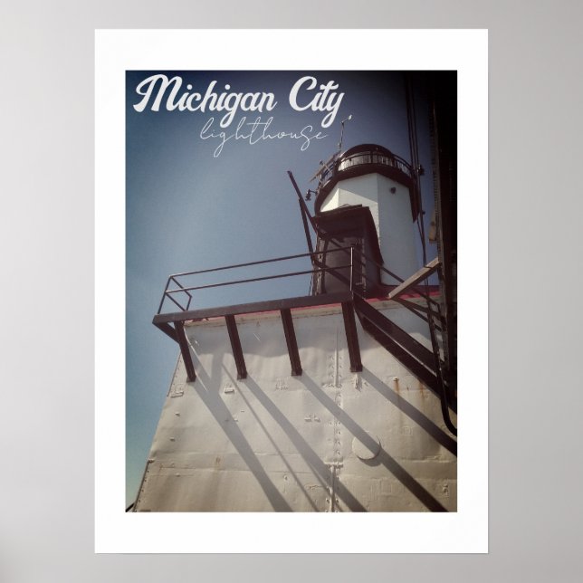Póster Faro de Michigan City IN (Frente)