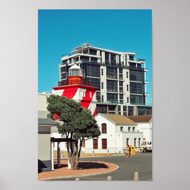 Póster Faro de Mouille Point en Ciudad del Cabo, Sudáfric (Frente)