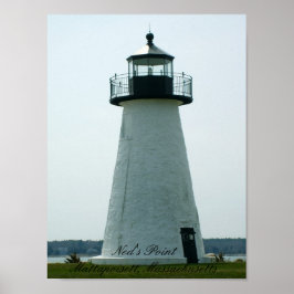 Póster Faro de Ned's Point, imagen de Massachusetts
