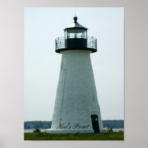 Póster Faro de Ned's Point, imagen de Massachusetts