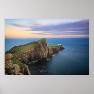 Póster faro de Neist point en Skye al atardecer