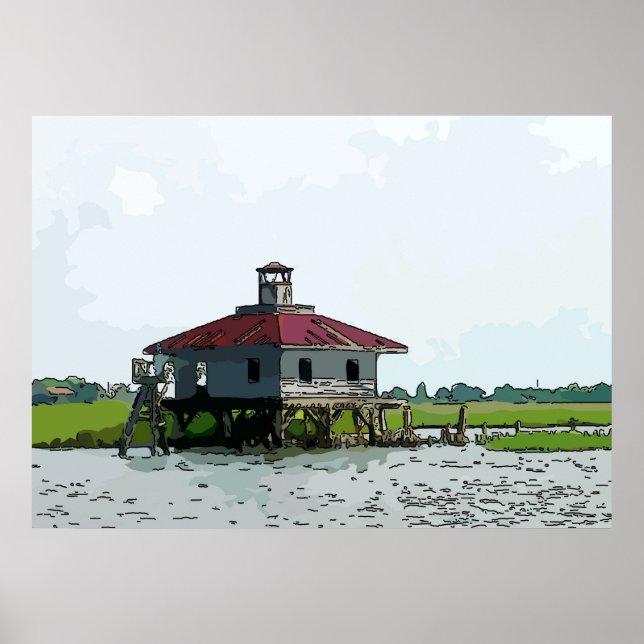 Póster Faro de New Orleans Old Rigolets (Frente)