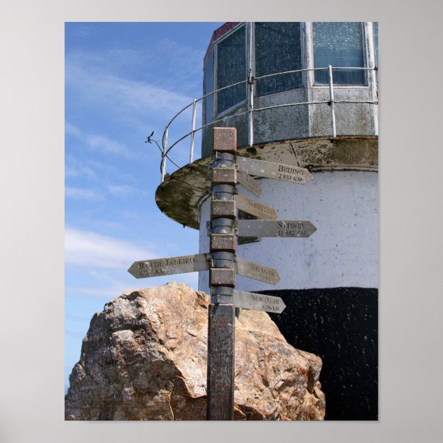 Póster Faro de Old Cape Point, Sudáfrica (Frente)