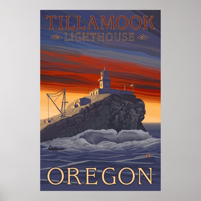Póster Faro de Oregón - Tillamook (Frente)