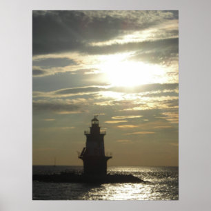 Póster Faro de Orient Point Sunset 3