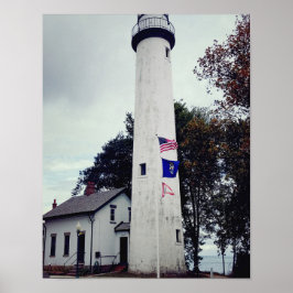 Póster Faro de Pointe Aux Barques en Michigan en