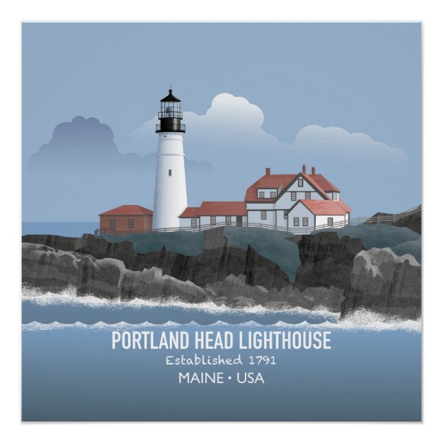 Póster Faro de Portland Head (Anverso)