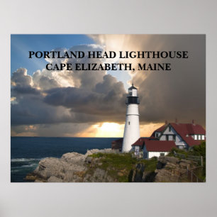 Póster Faro de Portland Head Cape Elizabeth Maine