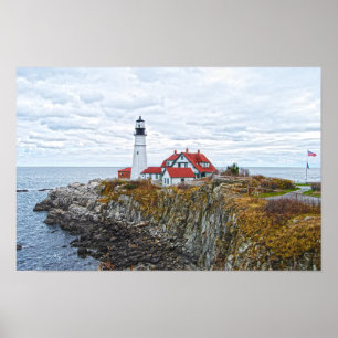 Póster Faro de Portland Head, Maine
