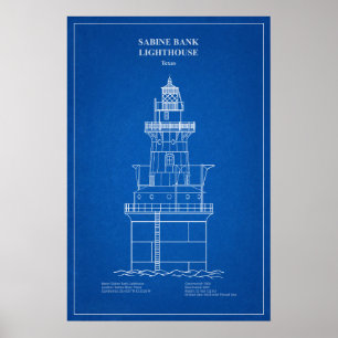 Póster Faro de Sabine Bank - Texas – AD