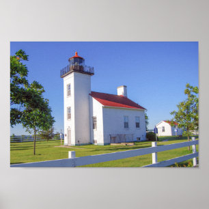 Póster Faro de Sand Point, Escanaba, Michigan 