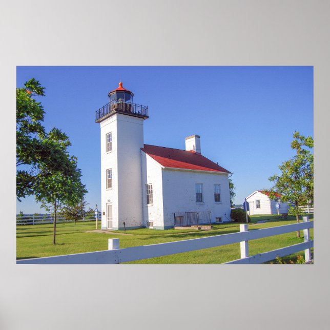 Póster Faro de Sand Point, Escanaba, Michigan  (Frente)