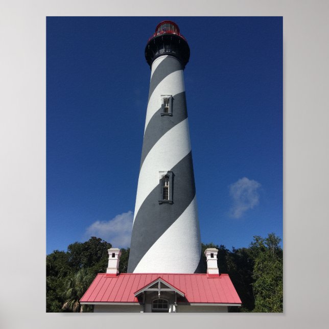 Póster Faro de St. Augustine y cielo azul. (Frente)