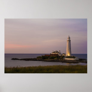 Póster Faro de St.Marys, bahía de Whitley