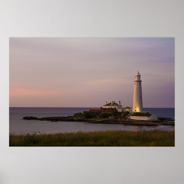 Póster Faro de St.Marys, bahía de Whitley (Frente)