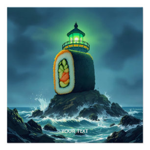 Póster Faro de sushi gigante fantástico y lindo