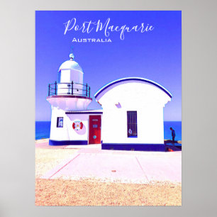 Póster Faro de Tacking Point Puerto Macquarie Australia
