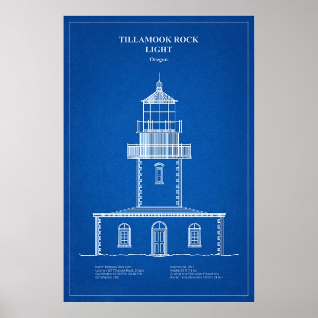 Póster Faro de Tillamook Rock - Oregón – AD (Frente)