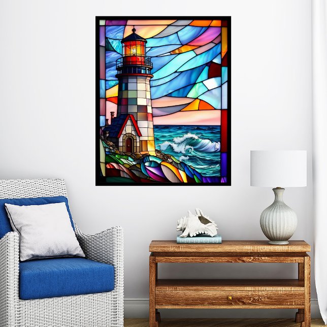 Póster Faro de vidrio contenido al atardecer (Subido por el creador)