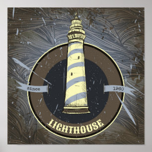 Póster Faro de Vintage   1960