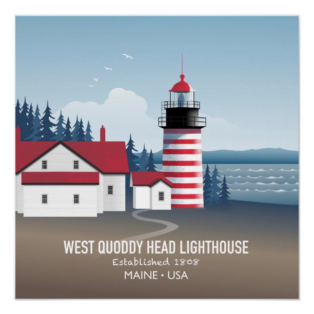 Póster Faro de West Quoddy Head (Anverso)