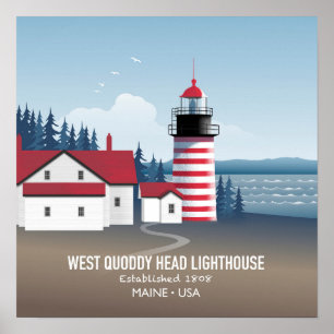 Póster Faro de West Quoddy Head
