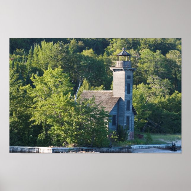 Póster Faro del Canal Este, Michigan (Frente)