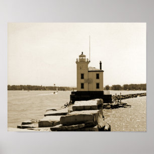 Póster Faro del Lago Erie