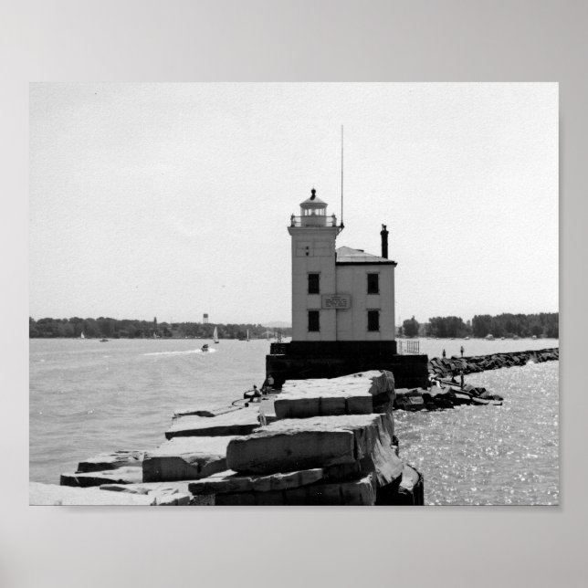 Póster Faro del Lago Erie (Frente)