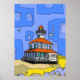 Póster Faro del West End de Nueva Orleans