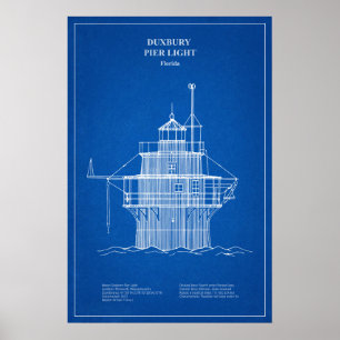 Póster Faro Duxbury Pier Light - Massachusetts – AD