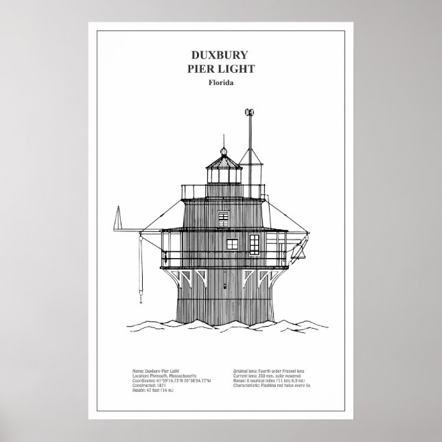 Póster Faro Duxbury Pier Light - Massachusetts -BD (Frente)