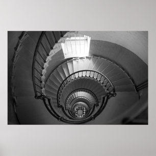 Póster Faro en blanco y negro