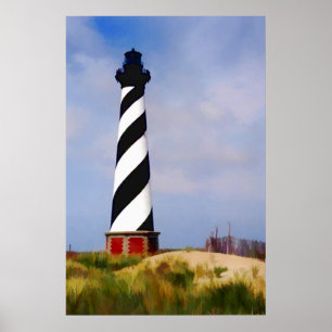 Póster Faro en el cabo Hatteras Carolina del Norte