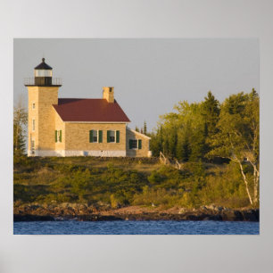 Póster Faro en el lago Superior cerca de Copper Harbor