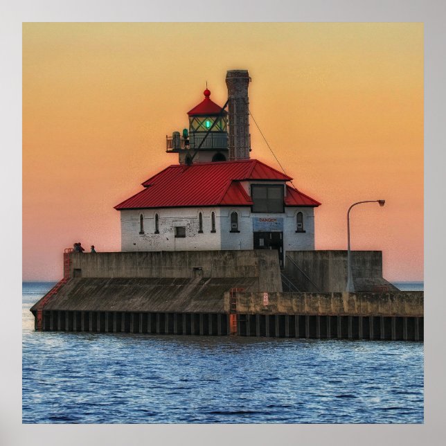 Póster Faro en el lago Superior, Duluth Minnesota (Frente)