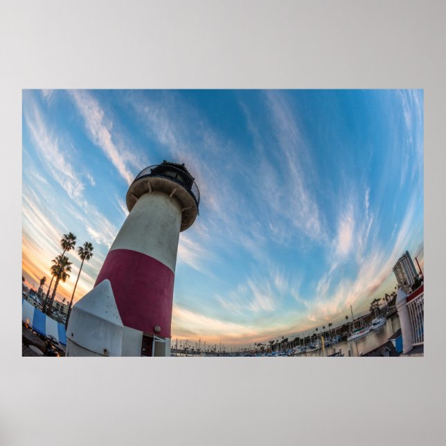 Póster Faro en el puerto de Oceanside (Frente)