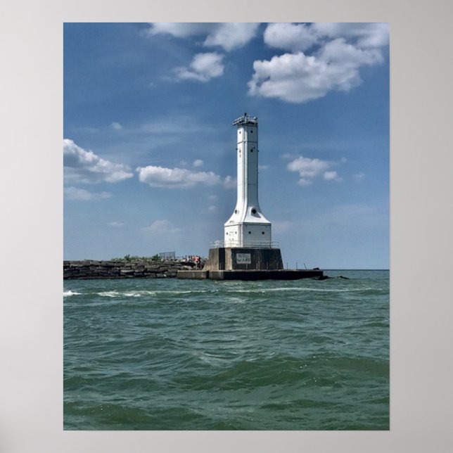 Póster Faro en Huron, fotografía de Ohio (Frente)