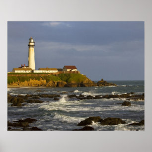 Póster Faro en Pigeon Point State Beach en San 2