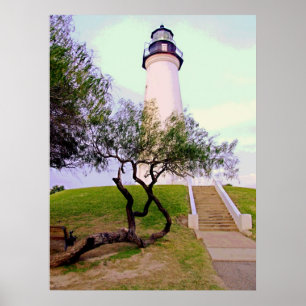 Póster faro en Port Isabel, Tx.