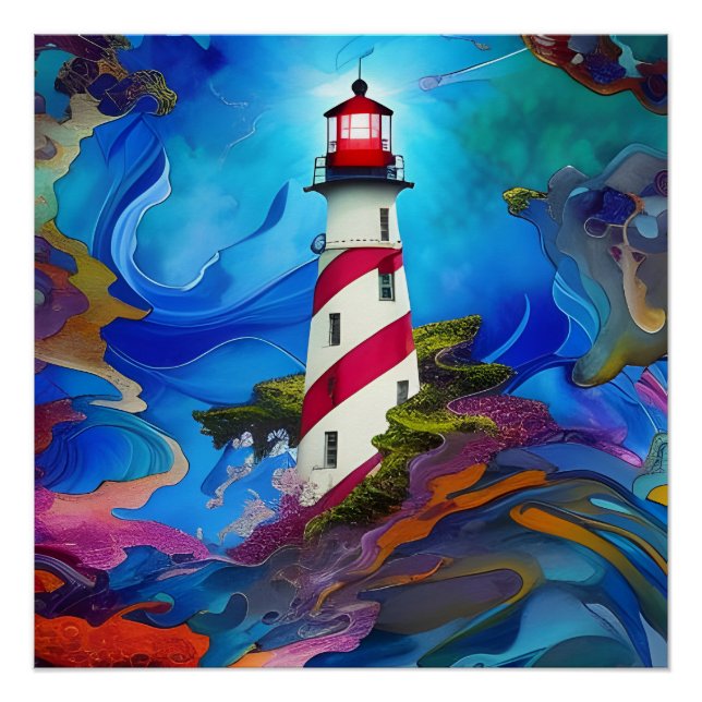 Póster Faro en una tormenta (Anverso)