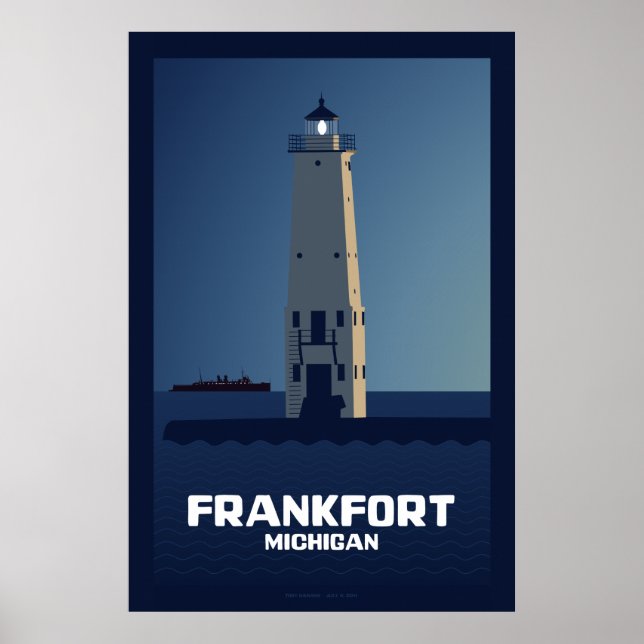Póster Faro Frankfort, Michigan (Frente)