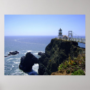 Póster Faro histórico de Bonita del punto