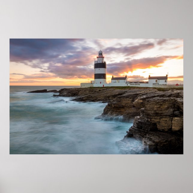 Póster Faro Hook, Cabeza Hook, Irlanda (Frente)