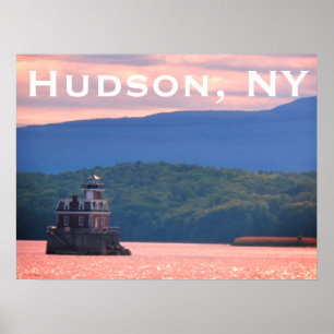 Póster Faro Hudson Athens - Hudson City Light, NY