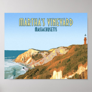 Póster Faro Marthas Vineyard Gay Head Massachusetts