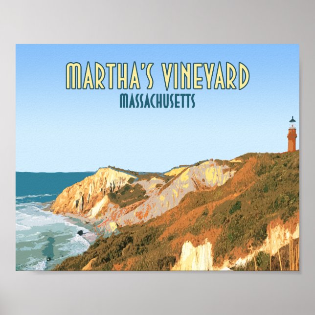 Póster Faro Marthas Vineyard Gay Head Massachusetts (Frente)
