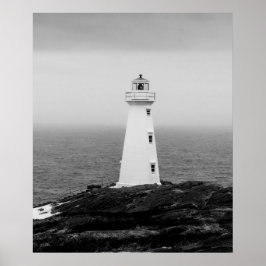 Póster Faro Minimalista blanco negro